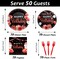 200Pcs Red and Black Birthday Party Tableware Set Confetti Sprinkles Happy Birthday Supplies Red and Black Paper Plates and Napkins Forks for Man and Woman Birthday Party Decorations for 50 Guests